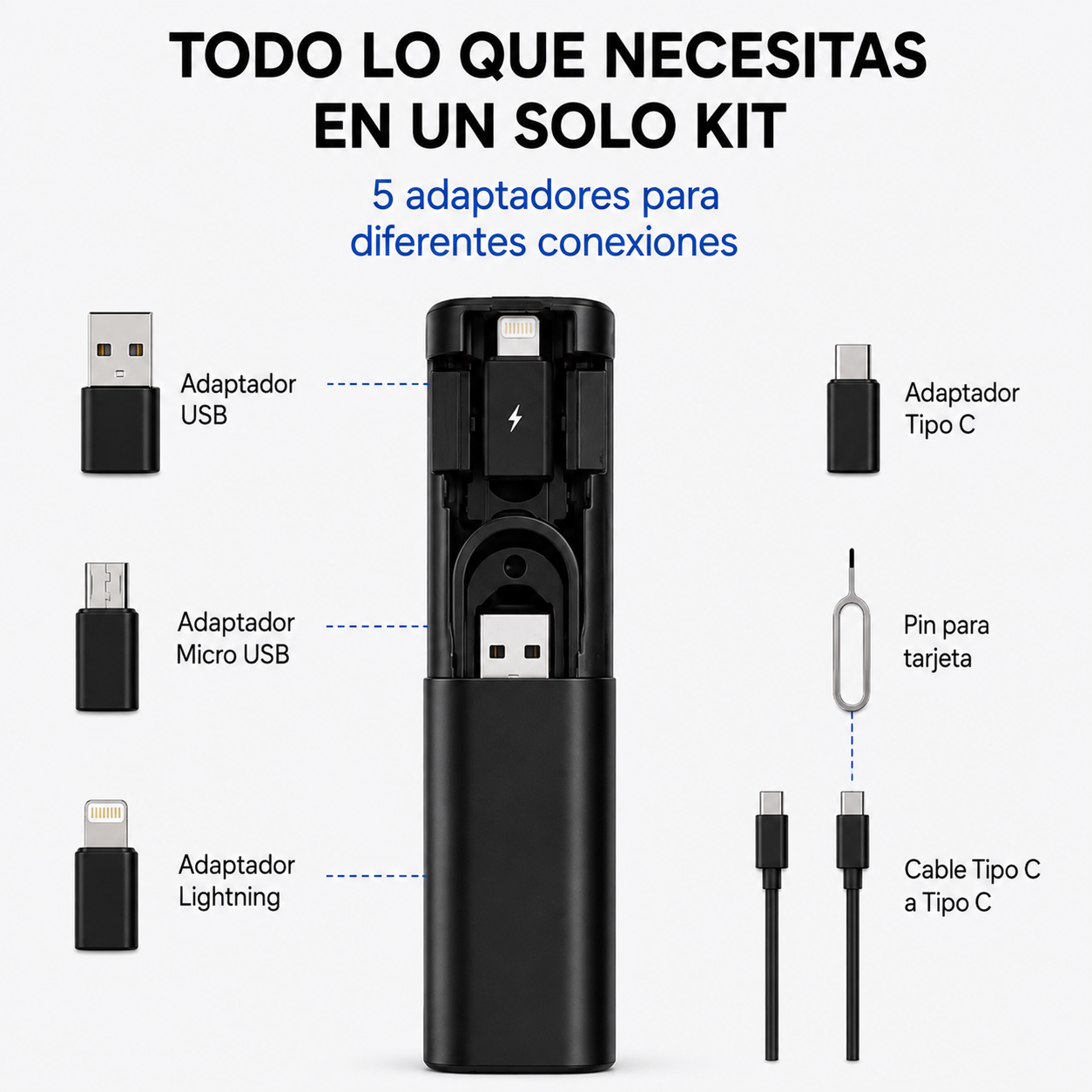 Kit de conectividad portátil 5 en 1